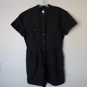 Black Linen Cotton Romper GAP NWT Size S Tall